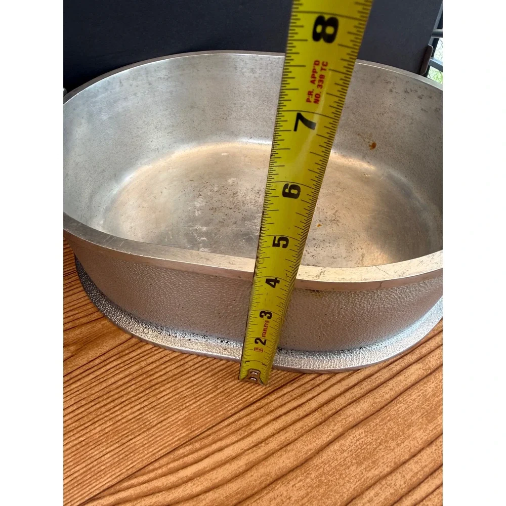 Vintage Guardian Service Hammered Aluminum Oval Roaster with Glass Lid